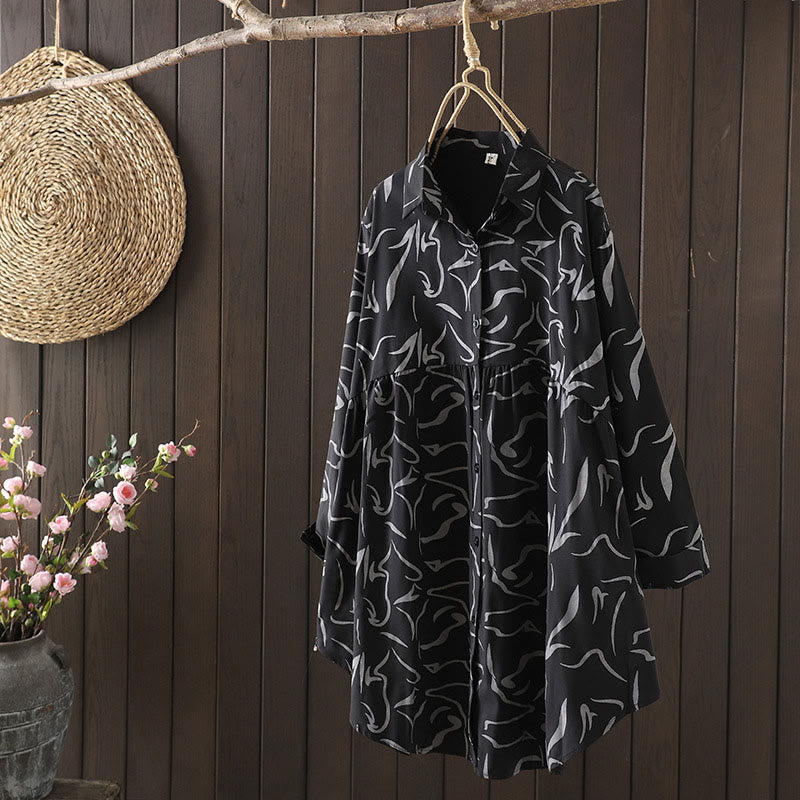 Camisa de manga larga para mujer con estampado de Buddha Stones, cuello alto y diseño de primavera/otoño.  - Negro - US14, UK/AU18, EU46 (4XL) - image 16