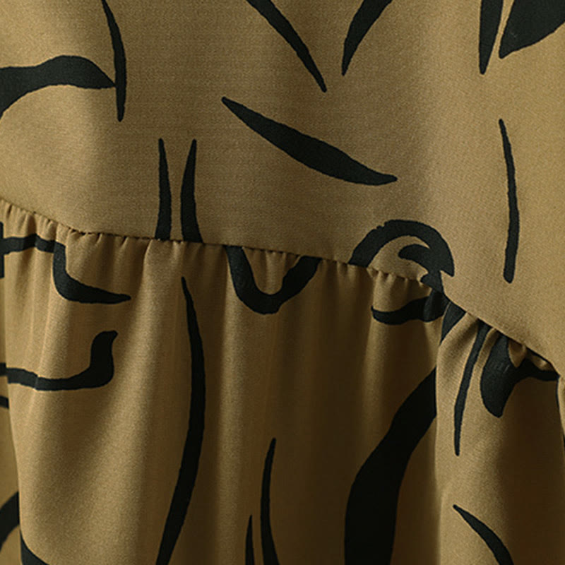 Camisa de algodón y poliéster de manga larga para mujer con cuello alto y estampado de líneas de Buddha Stones para primavera y otoño  - image 12