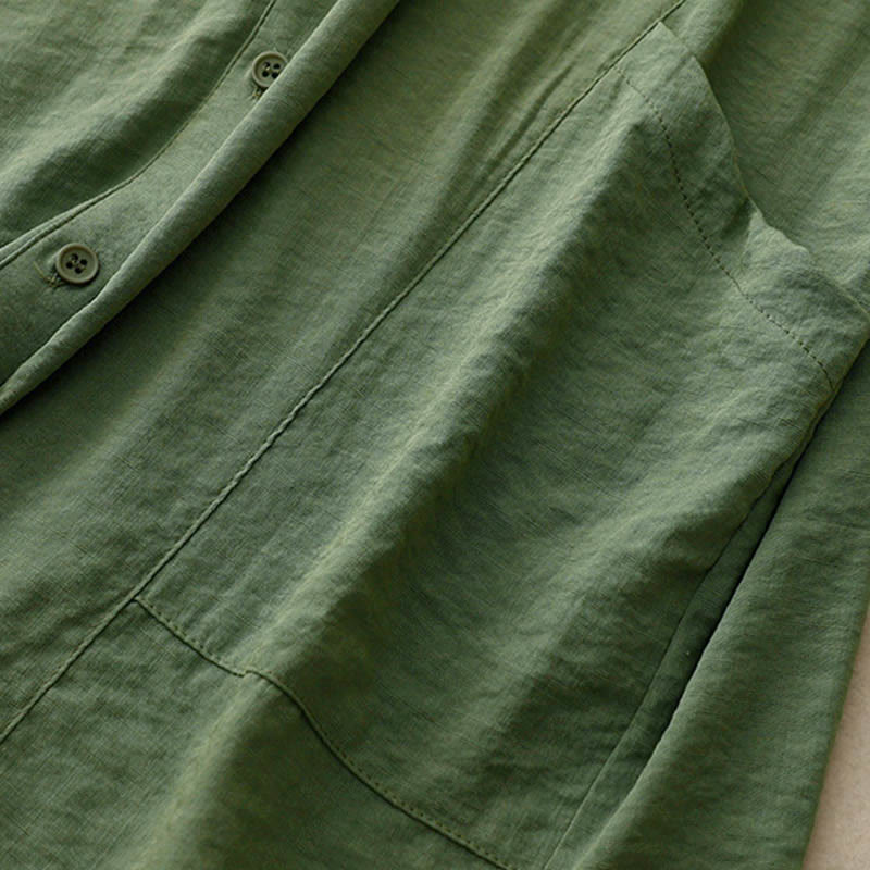 Camisa de algodón y poliéster para mujer, de manga larga, lisa, con cuello alto y estampado de Buddha Stones, primavera y otoño  - image 9