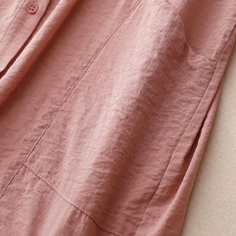 Camisa de algodón y poliéster para mujer, de manga larga, lisa, con cuello alto y estampado de Buddha Stones, primavera y otoño  - image 20