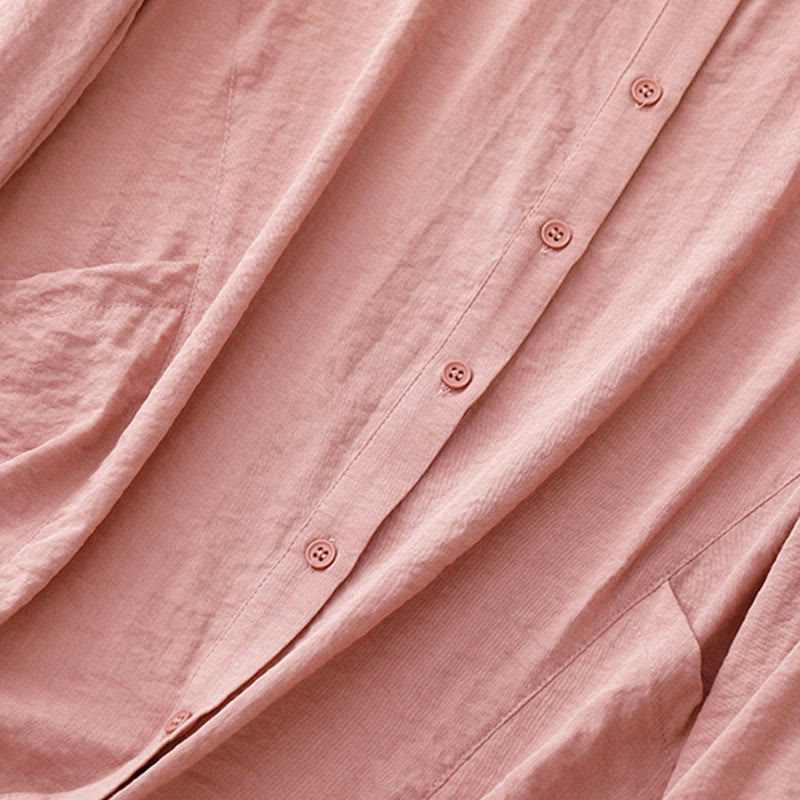 Camisa de algodón y poliéster para mujer, de manga larga, lisa, con cuello alto y estampado de Buddha Stones, primavera y otoño  - image 21