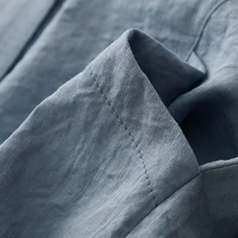 Camisa de algodón y poliéster para mujer, de manga larga, lisa, con cuello alto y estampado de Buddha Stones, primavera y otoño  - image 5