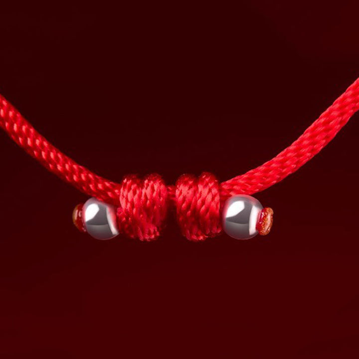 Pulsera de hilo rojo de plata de ley 999 con Buddha Stones del Año del Caballo - image 13