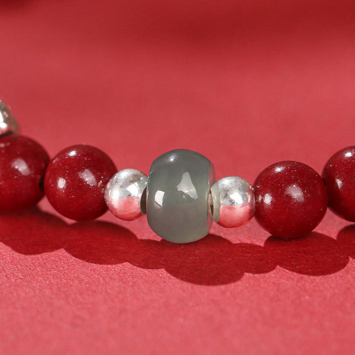 Pulsera de bendición de hilo rojo de jade cinabrio con Buddha Stones del Año del Caballo - image 9
