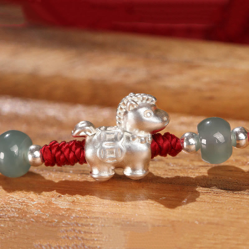 Pulsera de bendición de hilo rojo de jade cinabrio con Buddha Stones del Año del Caballo - image 13