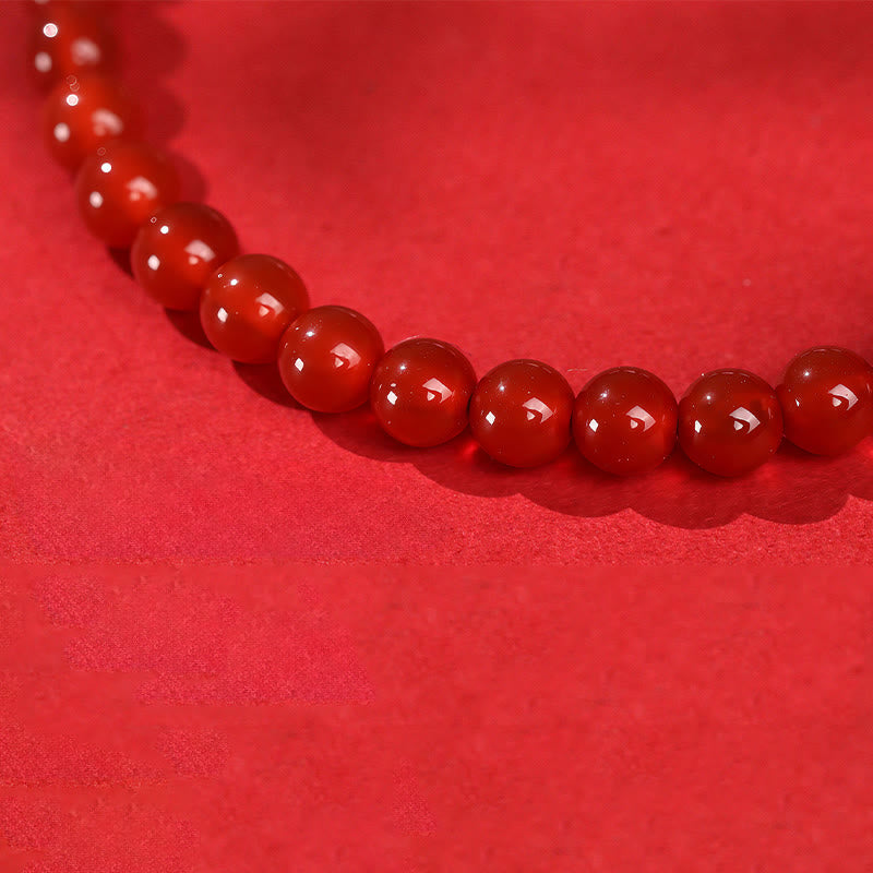 Pulsera de ágata roja y cinabrio de plata de ley 999 con Buddha Stones y el Año del Caballo - image 12