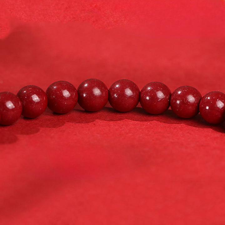 Pulsera de ágata roja y cinabrio de plata de ley 999 con Buddha Stones y el Año del Caballo - image 10