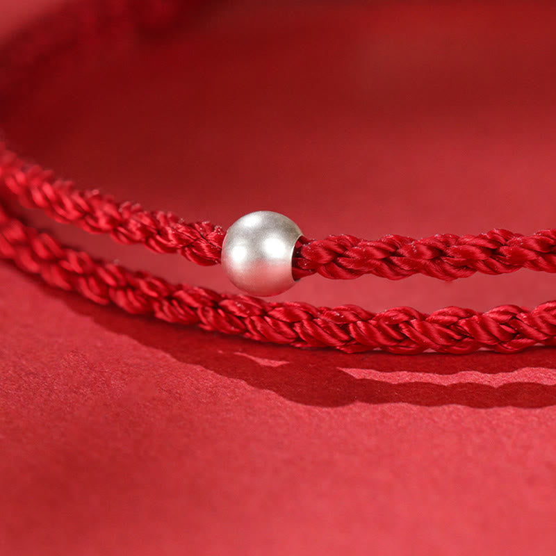 Pulsera de hilo rojo de plata de ley 999 con Buddha Stones y jade hetiano cinabrio del Año del Caballo. - image 15