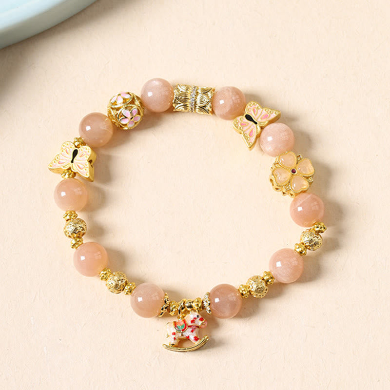 Pulsera de éxito con Buddha Stones, ágata roja del sur, turmalina y piedra solar del Año del Caballo - image 8