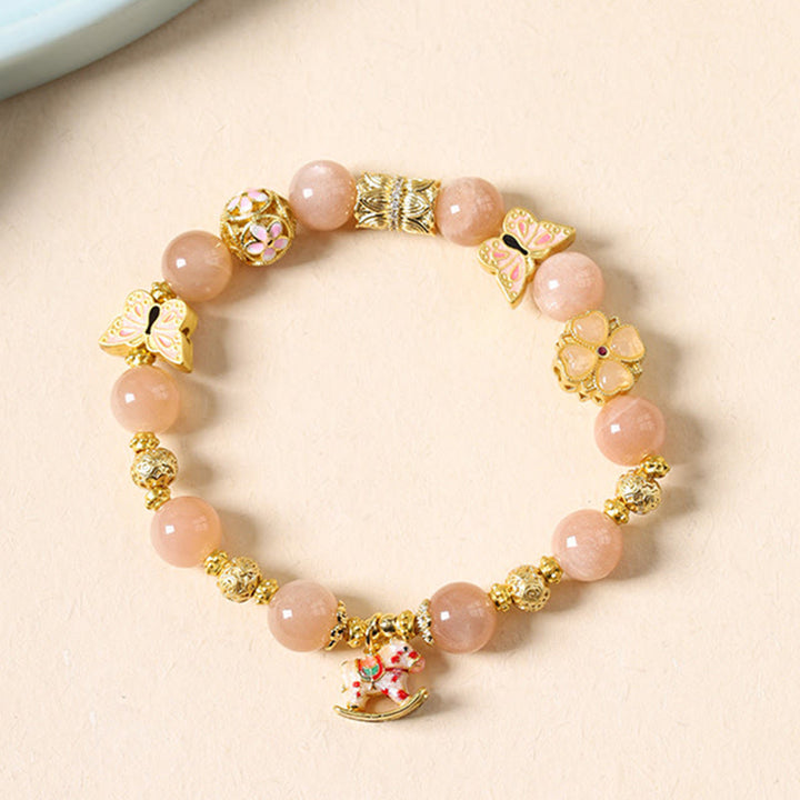 Pulsera de éxito con Buddha Stones, ágata roja del sur, turmalina y piedra solar del Año del Caballo - image 8