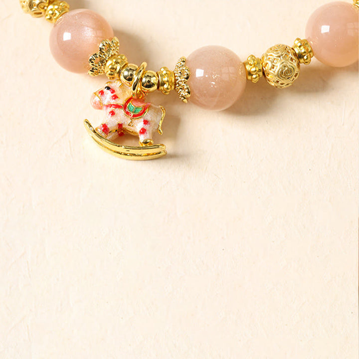 Pulsera de éxito con Buddha Stones, ágata roja del sur, turmalina y piedra solar del Año del Caballo - image 14