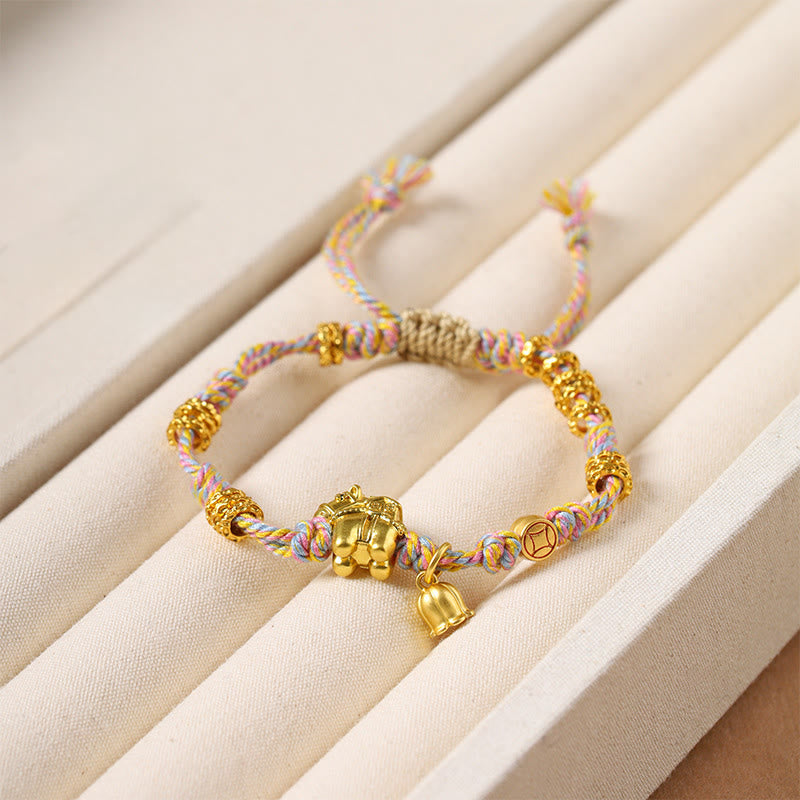 Pulsera tibetana de cuerda trenzada de cobre con Buddha Stones y el Año del Caballo - image 3