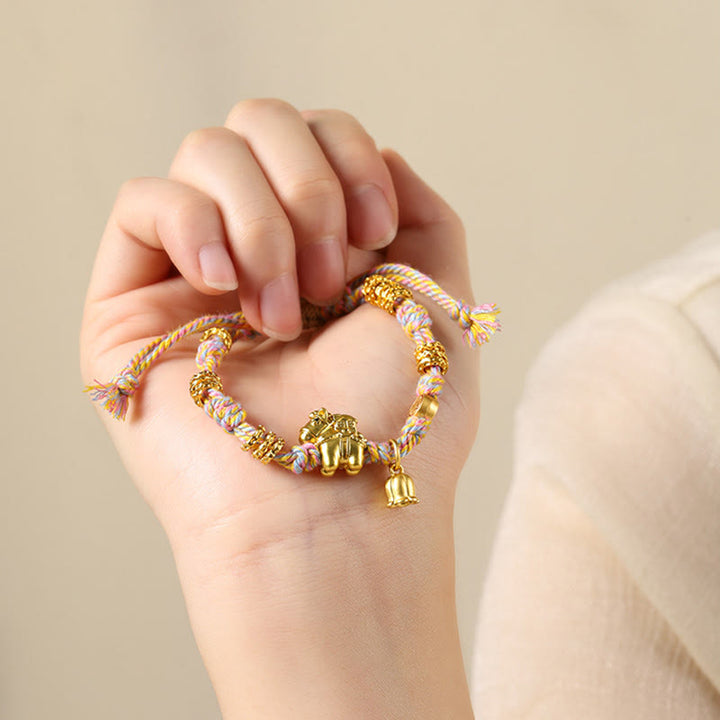 Pulsera tibetana de cuerda trenzada de cobre con Buddha Stones y el Año del Caballo - image 8