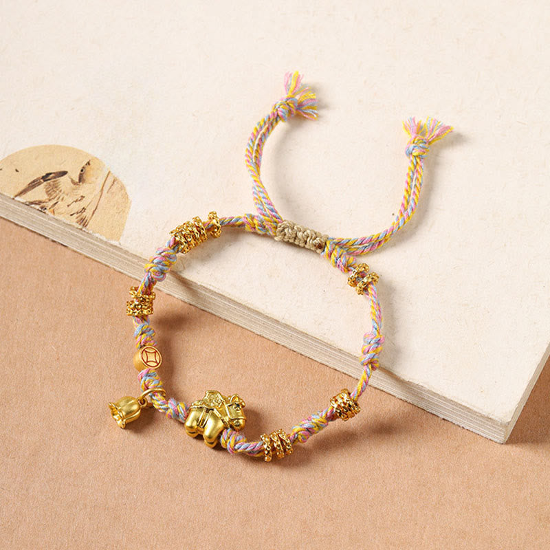 Pulsera tibetana de cuerda trenzada de cobre con Buddha Stones y el Año del Caballo - image 9