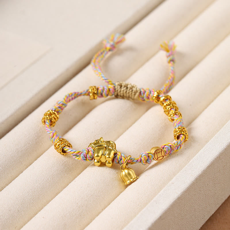 Pulsera tibetana de cuerda trenzada de cobre con Buddha Stones y el Año del Caballo - image 10