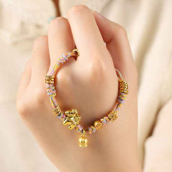 Pulsera tibetana de cuerda trenzada de cobre con Buddha Stones y el Año del Caballo - image 11