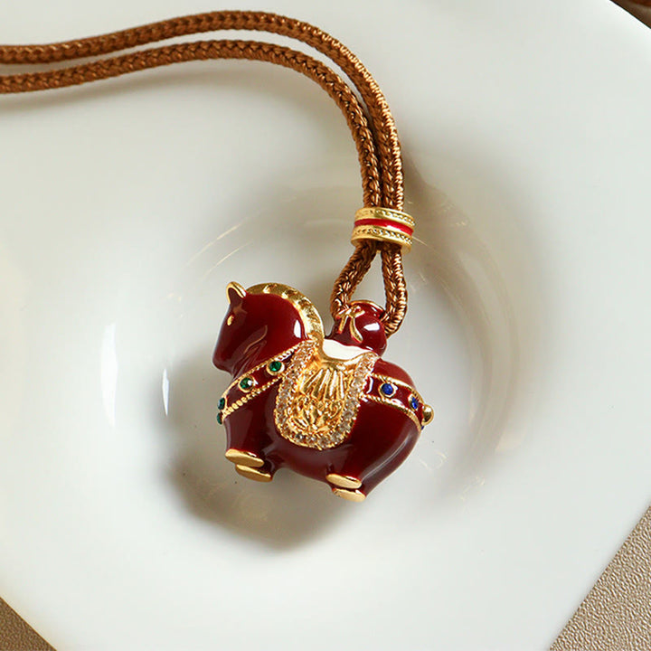 Colgante de cobre con Buddha Stones y equilibrio del Año del Caballo - image 3