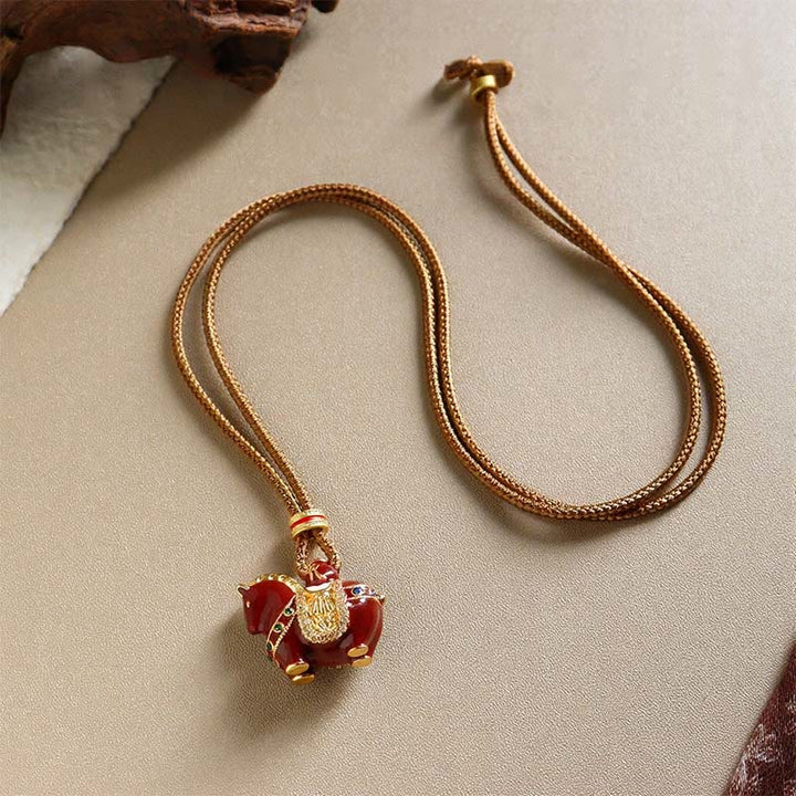 Colgante de cobre con Buddha Stones y equilibrio del Año del Caballo - image 1