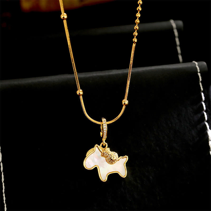 Colgante de cobre con Buddha Stones y el Año del Caballo para la suerte - image 1