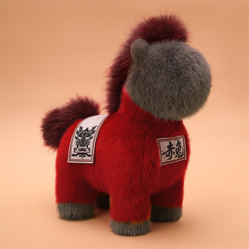 Manta de sillín bordada con Buddha Stones, año del caballo, muñeco de peluche para decoración del hogar - Rojo - 55*52*55 cm - image 1