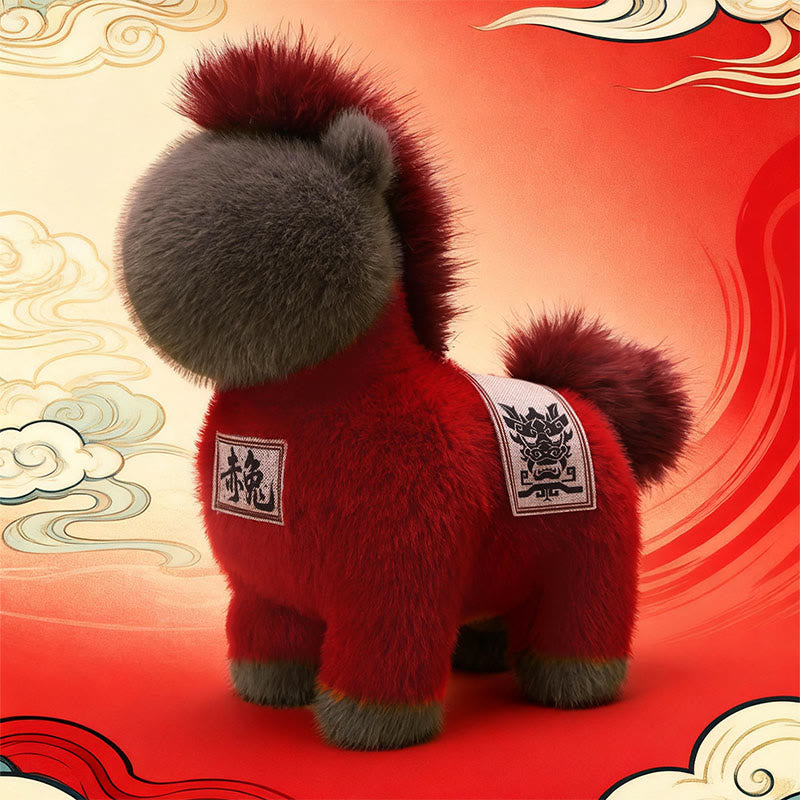 Manta de sillín bordada con Buddha Stones, año del caballo, muñeco de peluche para decoración del hogar - image 2