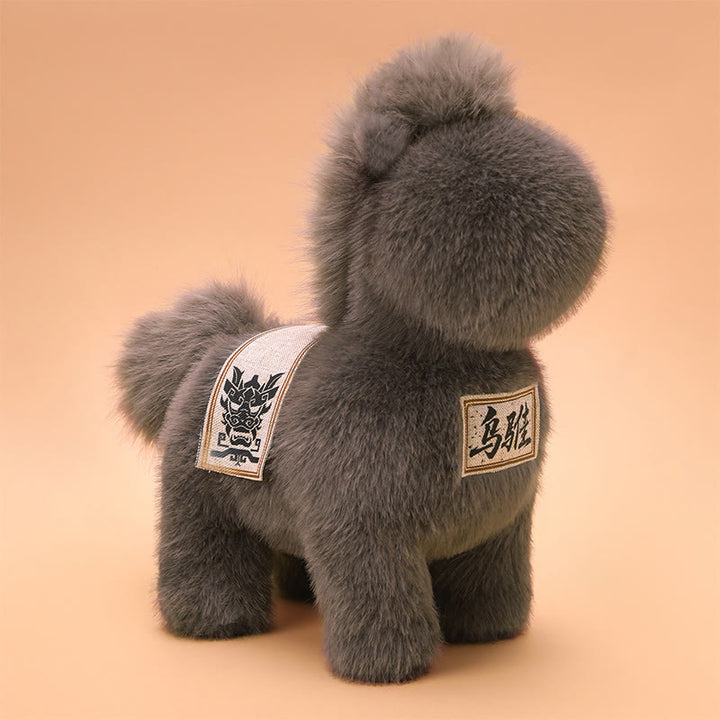Manta de sillín bordada con Buddha Stones, año del caballo, muñeco de peluche para decoración del hogar - Gris - 55*52*55 cm - image 8