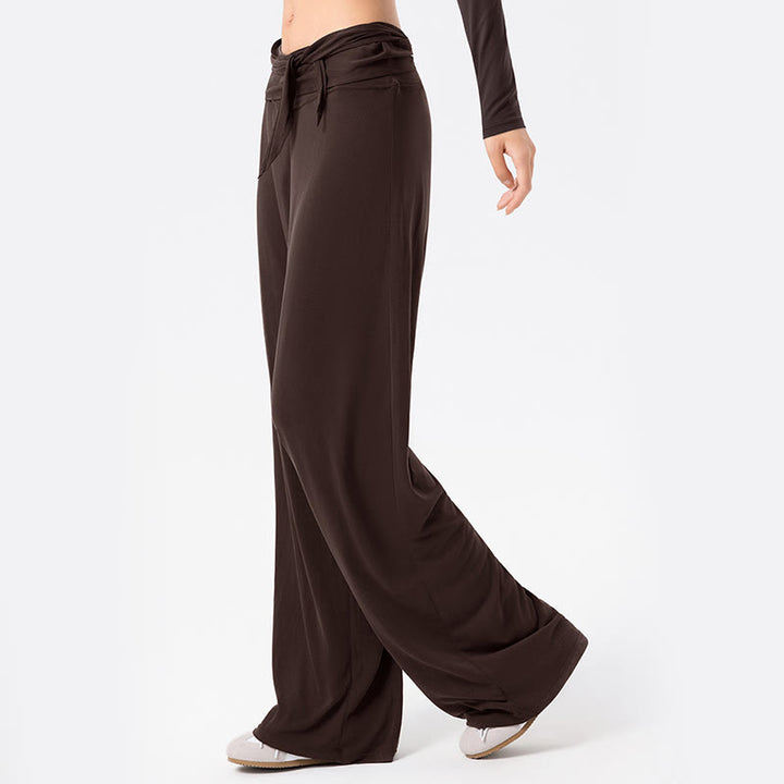 Pantalones deportivos casuales con cordones y transpirables de Buddha Stones para mujer, de pierna ancha - image 11