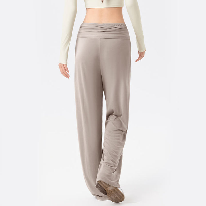 Pantalones deportivos casuales con cordones y transpirables de Buddha Stones para mujer, de pierna ancha - image 15