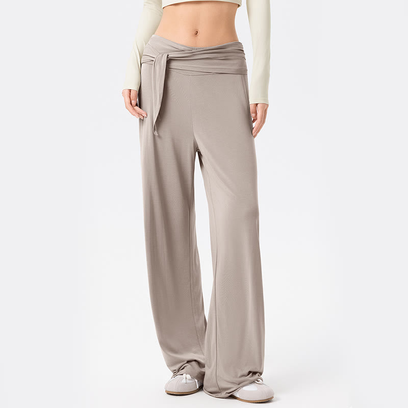 Pantalones deportivos casuales con cordones y transpirables de Buddha Stones para mujer, de pierna ancha - image 17