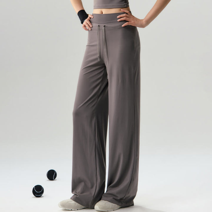 Pantalones anchos de cintura elástica para mujer con diseño de Buddha Stones, informales, con cordón para yoga, deportes y gimnasio - Broncearse - US6，UK/AU10，EU38 (XL) - image 0