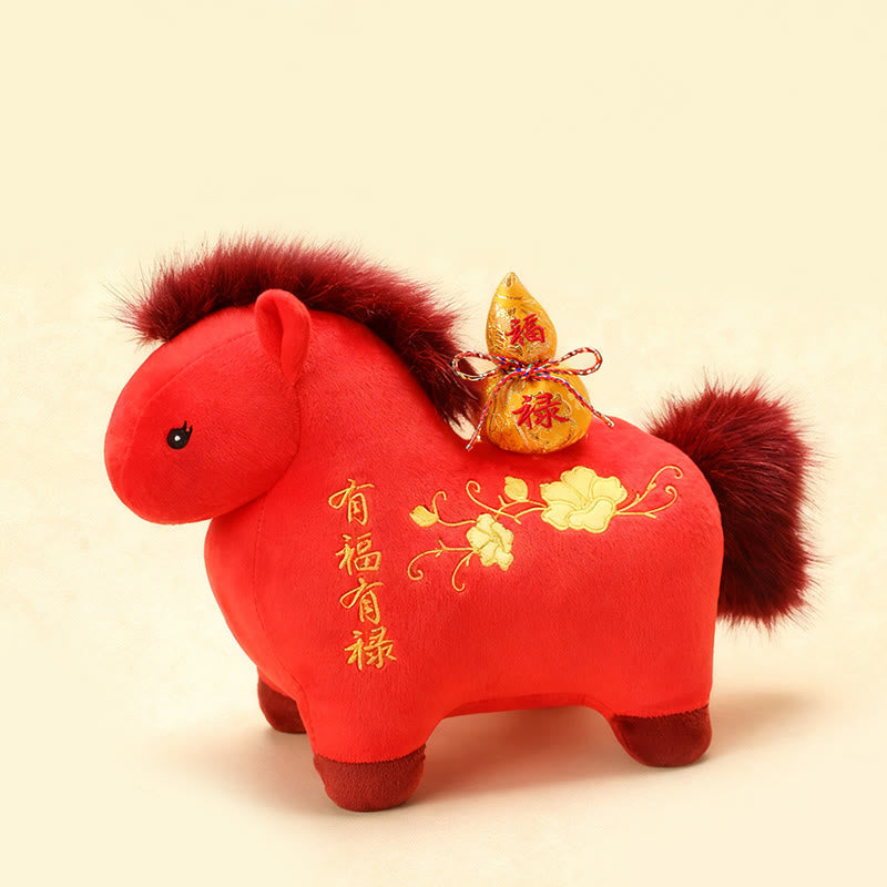 Buddha Stones Muñeco de peluche de calabaza del Año del Caballo, decoración de escritorio para la fortuna y la prosperidad - image 3