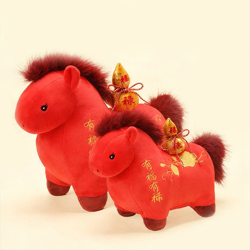 Buddha Stones Muñeco de peluche de calabaza del Año del Caballo, decoración de escritorio para la fortuna y la prosperidad - image 4