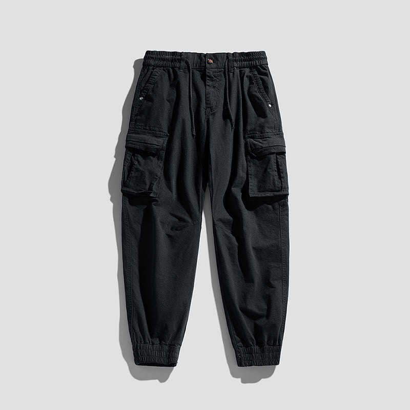 Pantalones de verano de algodón con puños elásticos y bolsillos para hombre de Buddha Stones - Negro - US/UK/AU48, EU58 (6XL) - image 11