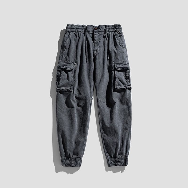 Pantalones de verano de algodón con puños elásticos y bolsillos para hombre de Buddha Stones - Gris - US/UK/AU48, EU58 (6XL) - image 9