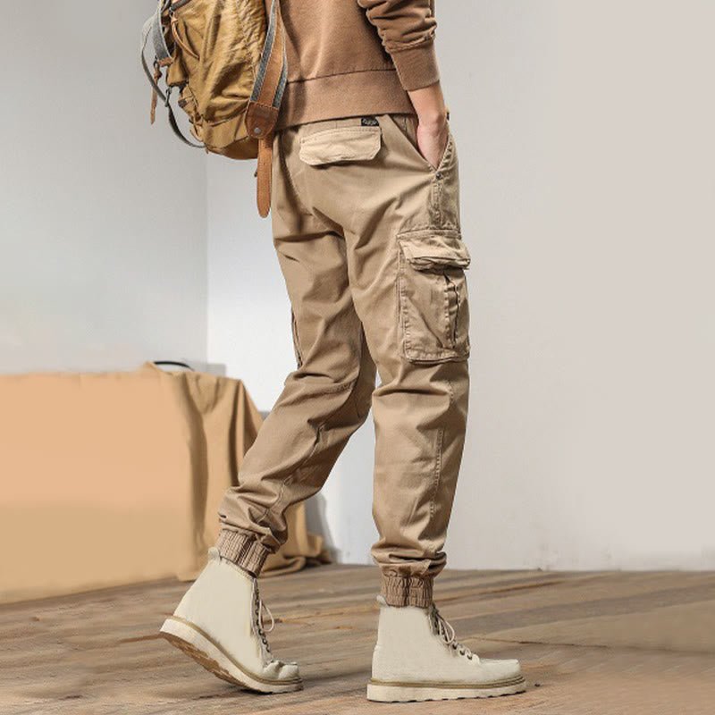 Pantalones de verano de algodón con puños elásticos y bolsillos para hombre de Buddha Stones - image 1