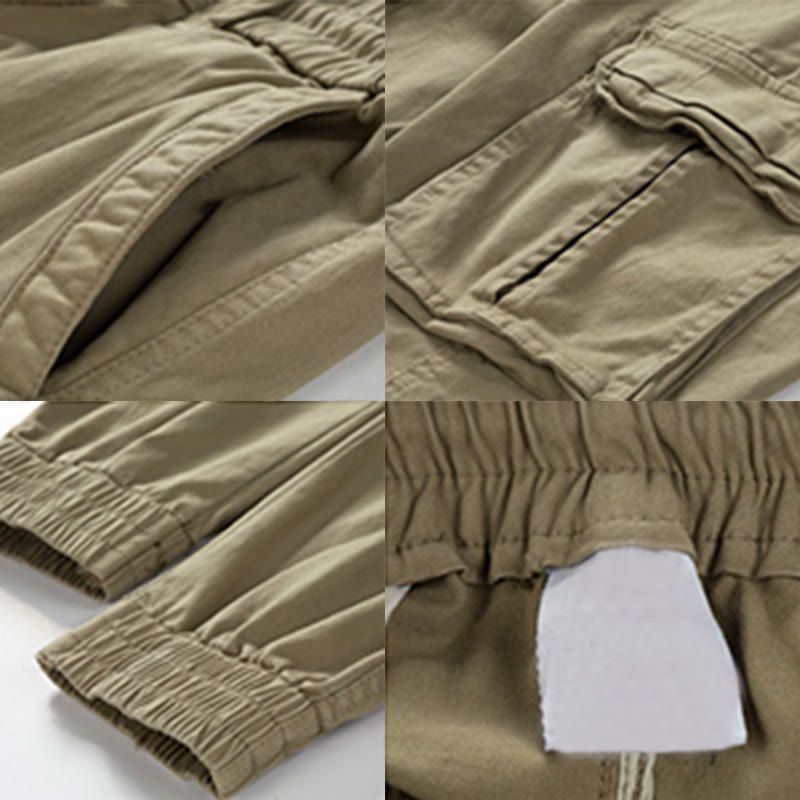 Pantalones de verano de algodón con puños elásticos y bolsillos para hombre de Buddha Stones - image 5