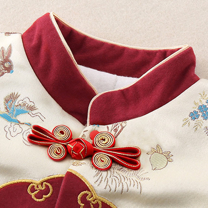 Conjunto de 2 piezas de traje de algodón de manga larga para bebé, niño pequeño, con diseño de conejo y melocotón, con Buddha Stones, cintura elástica y bolsillos - image 7