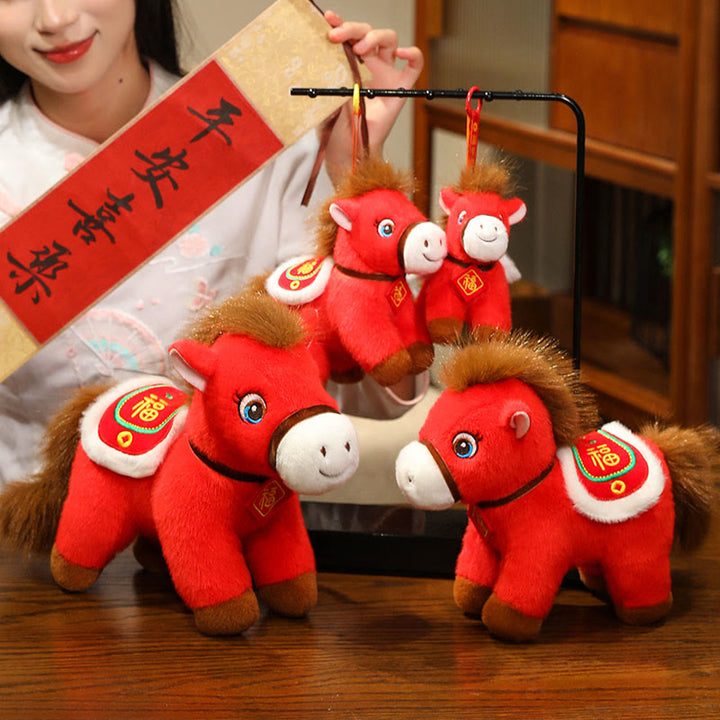 Buddha Stones Muñeco de peluche de caballo Fu del Año del Caballo, prosperidad y fortuna, decoración del hogar. - image 4