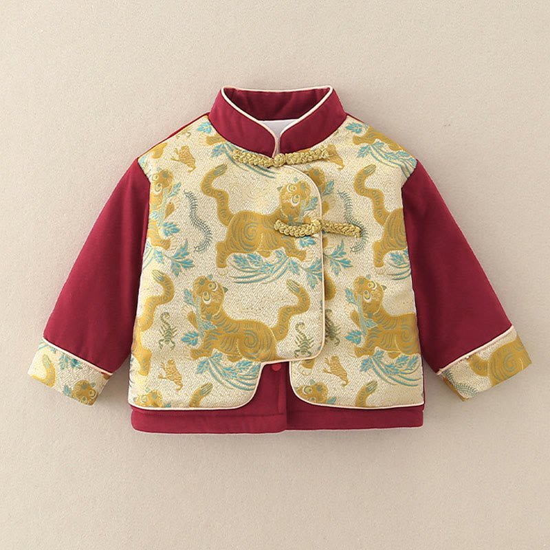 Conjunto de 2 piezas de traje de algodón de manga larga con diseño de tigre para bebé, niño pequeño, con cintura elástica y bolsillos, con Buddha Stones - image 6