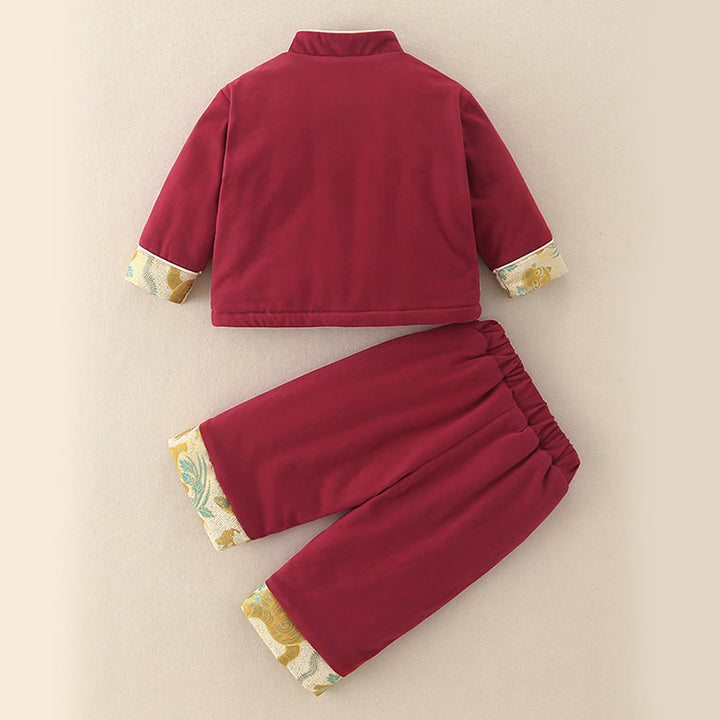 Conjunto de 2 piezas de traje de algodón de manga larga con diseño de tigre para bebé, niño pequeño, con cintura elástica y bolsillos, con Buddha Stones - image 5