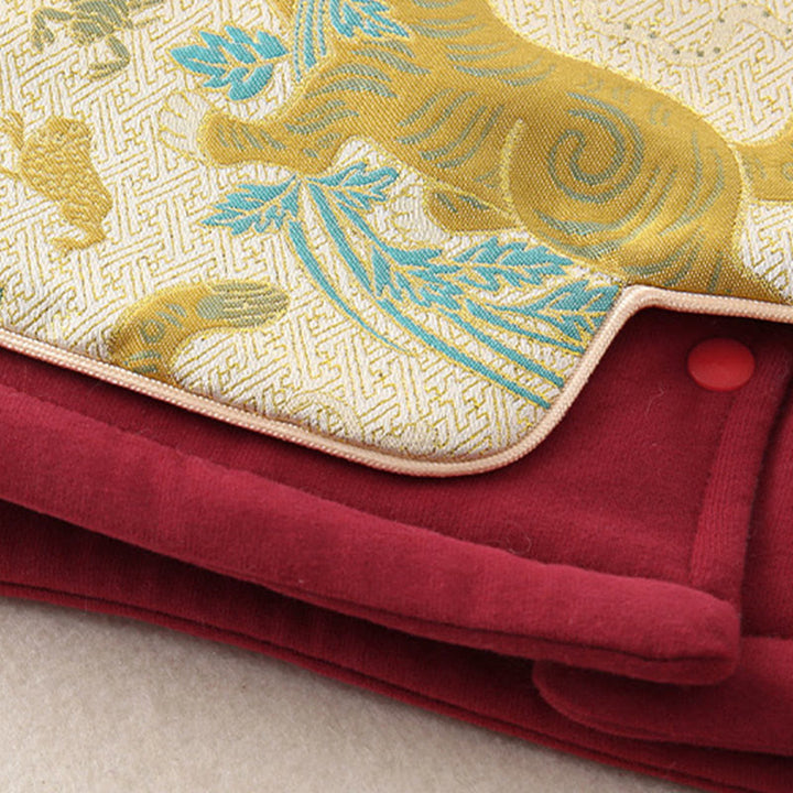 Conjunto de 2 piezas de traje de algodón de manga larga con diseño de tigre para bebé, niño pequeño, con cintura elástica y bolsillos, con Buddha Stones - image 9