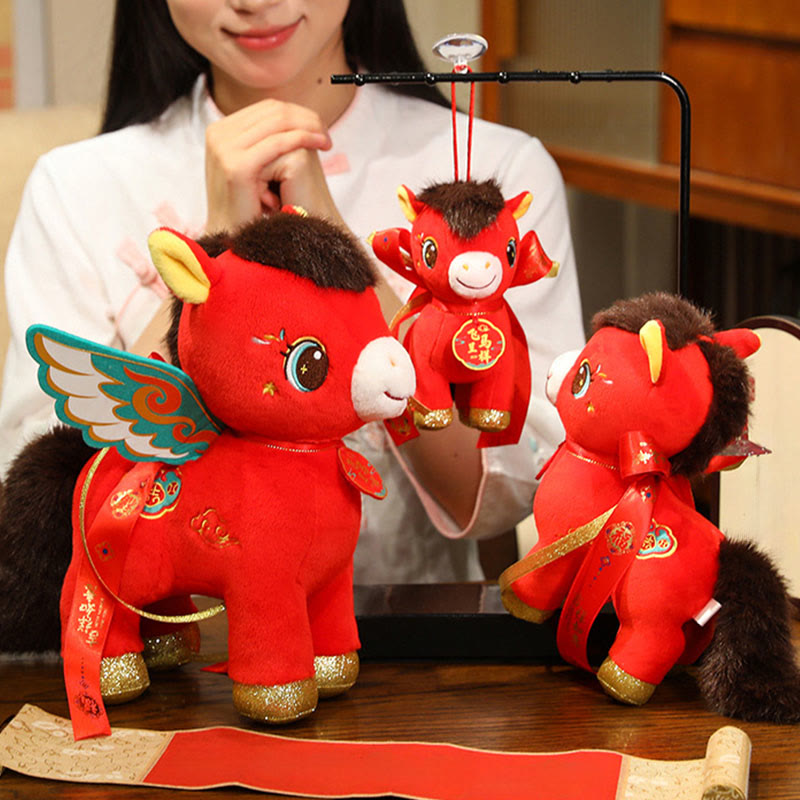 Buddha Stones Muñeco de peluche de caballo alado con diseño de nube auspiciosa del Año del Caballo, decoración energética para el hogar - image 7