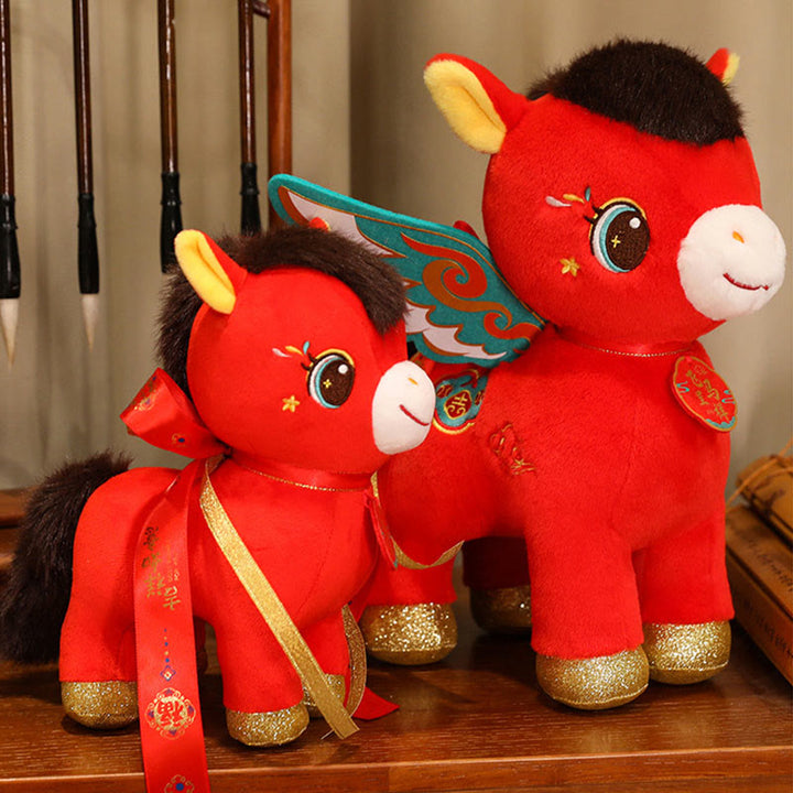Buddha Stones Muñeco de peluche de caballo alado con diseño de nube auspiciosa del Año del Caballo, decoración energética para el hogar - image 4