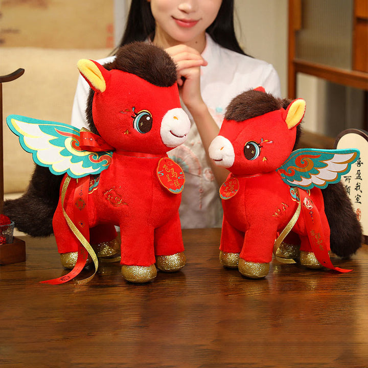 Buddha Stones Muñeco de peluche de caballo alado con diseño de nube auspiciosa del Año del Caballo, decoración energética para el hogar - image 6