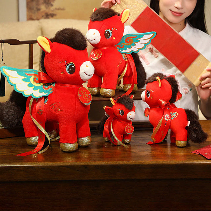 Buddha Stones Muñeco de peluche de caballo alado con diseño de nube auspiciosa del Año del Caballo, decoración energética para el hogar - image 8