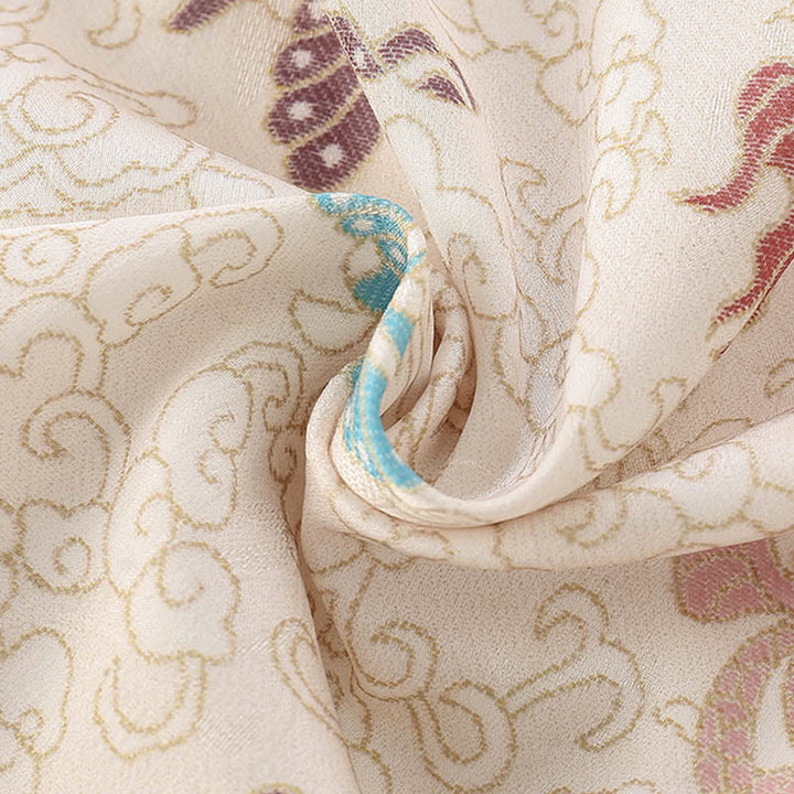 Conjunto de 2 piezas de traje de algodón de manga larga para niña, diseño de mariposa y pez koi de invierno, con Buddha Stones y pantalones de cintura elástica - image 8