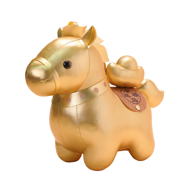 Buddha Stones Lingote de oro del Año del Caballo, adorable poni, decoración para el hogar. - image 3