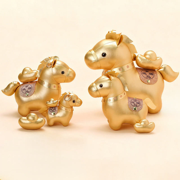 Buddha Stones Lingote de oro del Año del Caballo, adorable poni, decoración para el hogar. - image 10