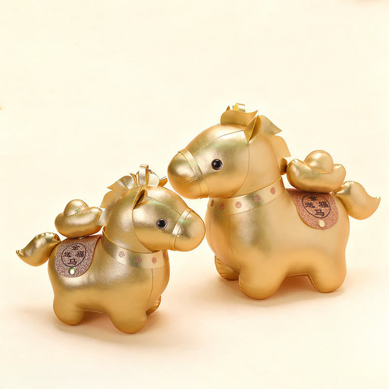 Buddha Stones Lingote de oro del Año del Caballo, adorable poni, decoración para el hogar. - image 9