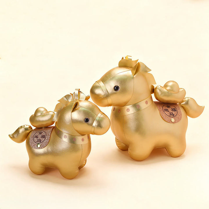 Buddha Stones Lingote de oro del Año del Caballo, adorable poni, decoración para el hogar. - image 9